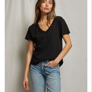 Perfectwhitetee Classic Black V-Neck Short Sleeve Tee